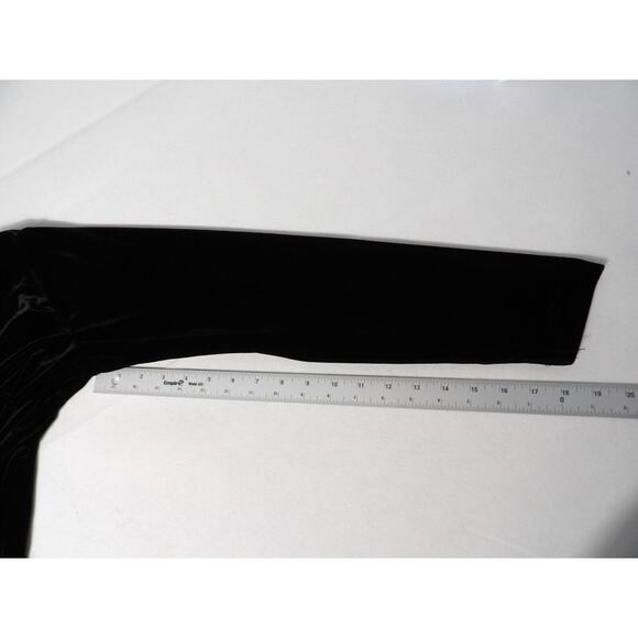 Merona Velvet Velour Shirt Large V Neck Black Long Sleeve Fairy Goth 90s Y2K - Picture 10 of 11